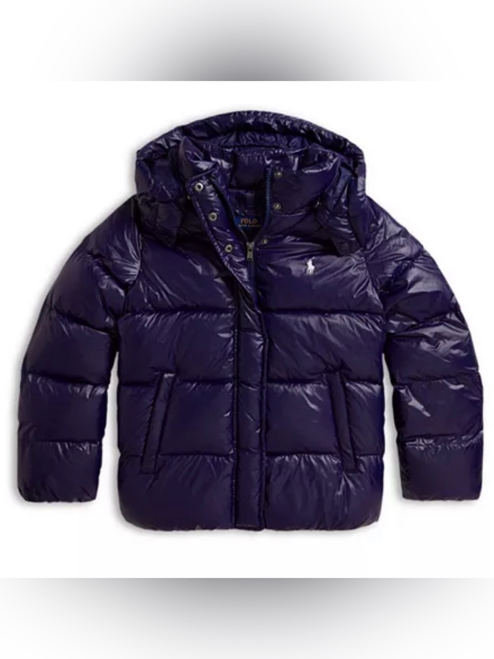 Girls' Glossy Down Hooded Jacket. Big Kid XL